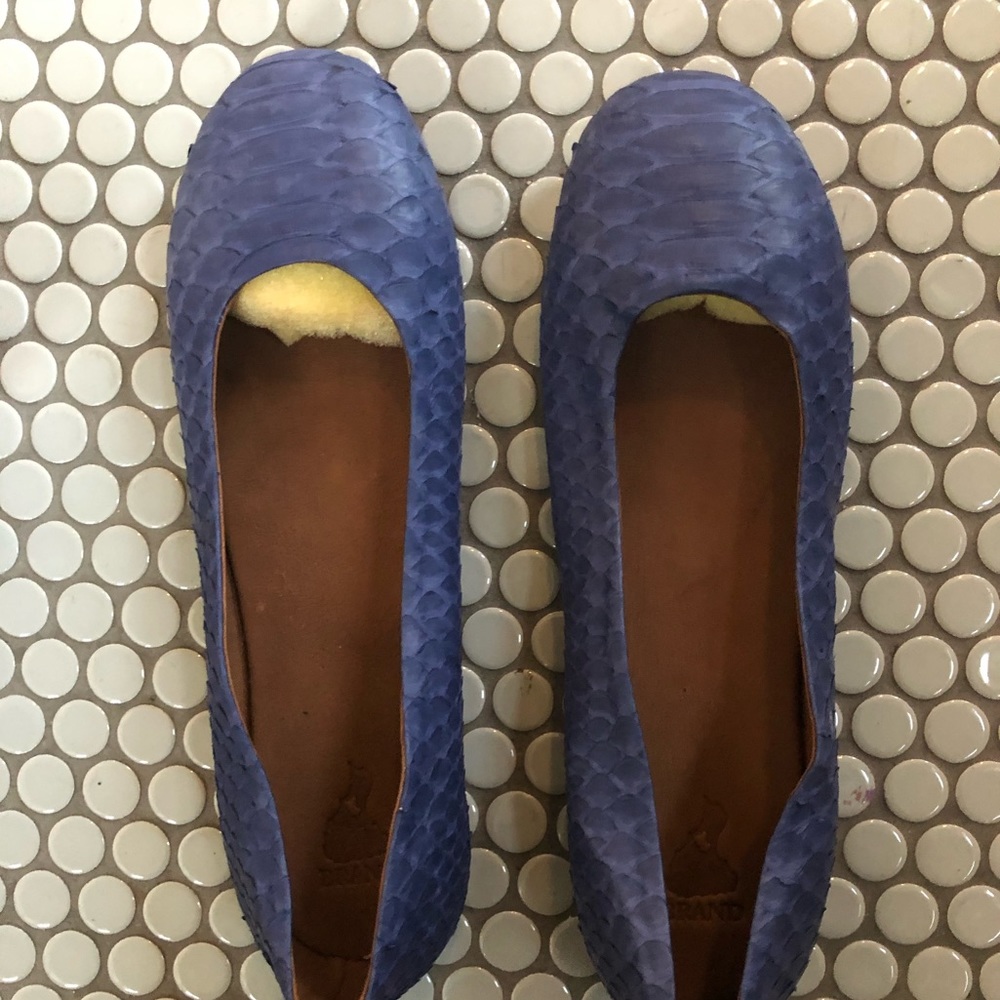 NWT Genuine python ballet flats- NAVY